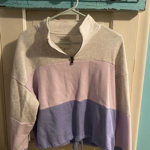 american eagle purple quarter zip